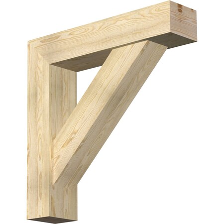 Ekena Millwork Traditional Block Rough Sawn Bracket w/ Offset Brace, Douglas Fir, 8"W x 36"D x 36"H BKT0806X36X36TRA05RDF